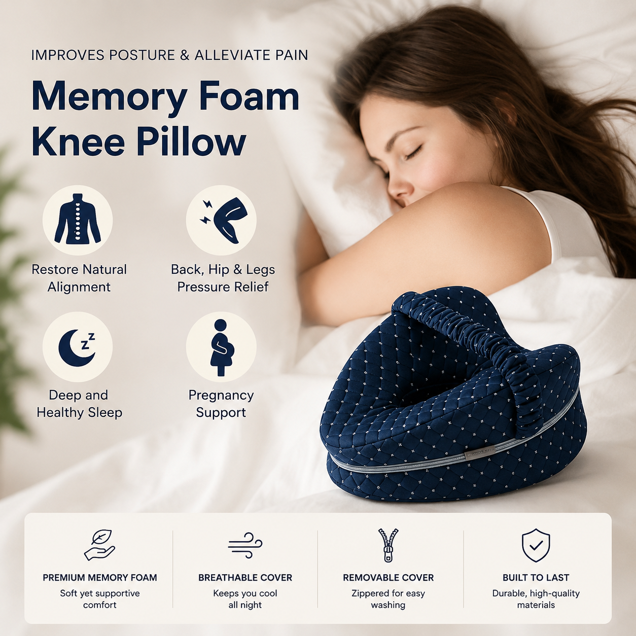 ComfortAlign™ Memory Foam Knee Pillow