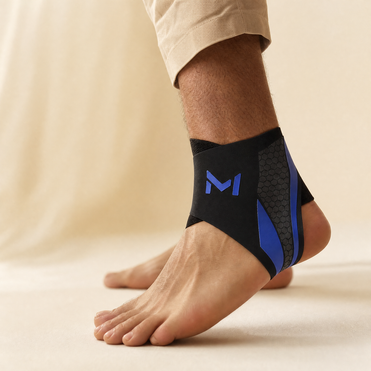 Ankle Compression Support Brace - Black Blue