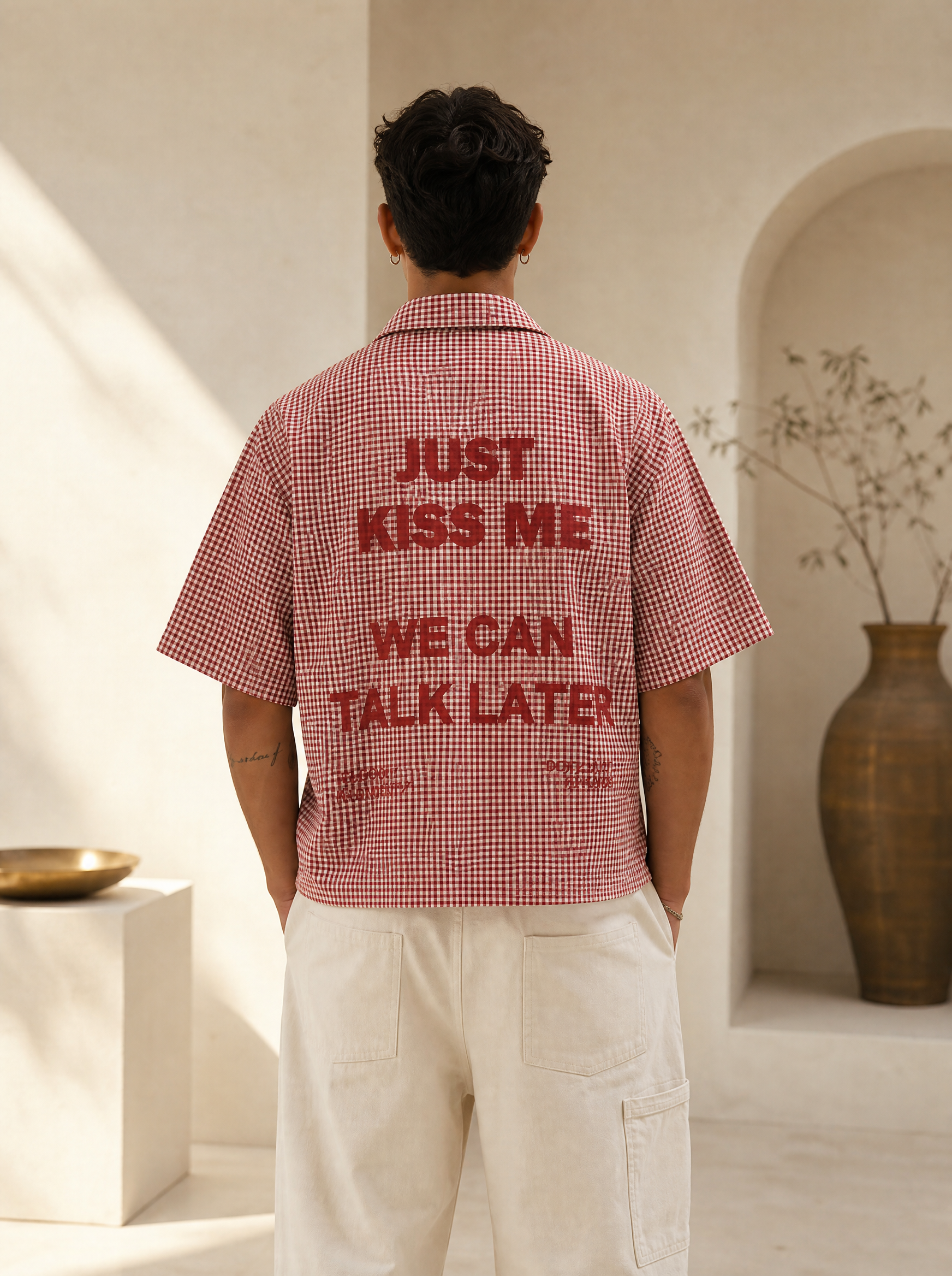Y2K Red Plaid Slim-Fit Shirt - Want It Have That